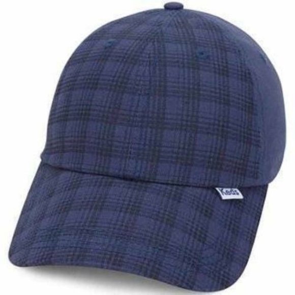 Womens Baseball Hat Keds Blue Plaid Adjustable Back Strap Twill Cap Cotton - Picture 1 of 2